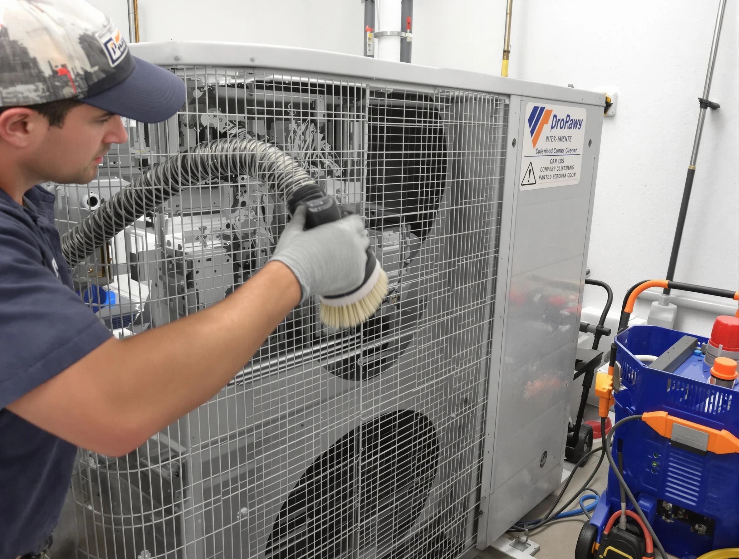 Moore Air Duct Cleaning specialist performing precision AC coil cleaning for improved system performance in Moore
