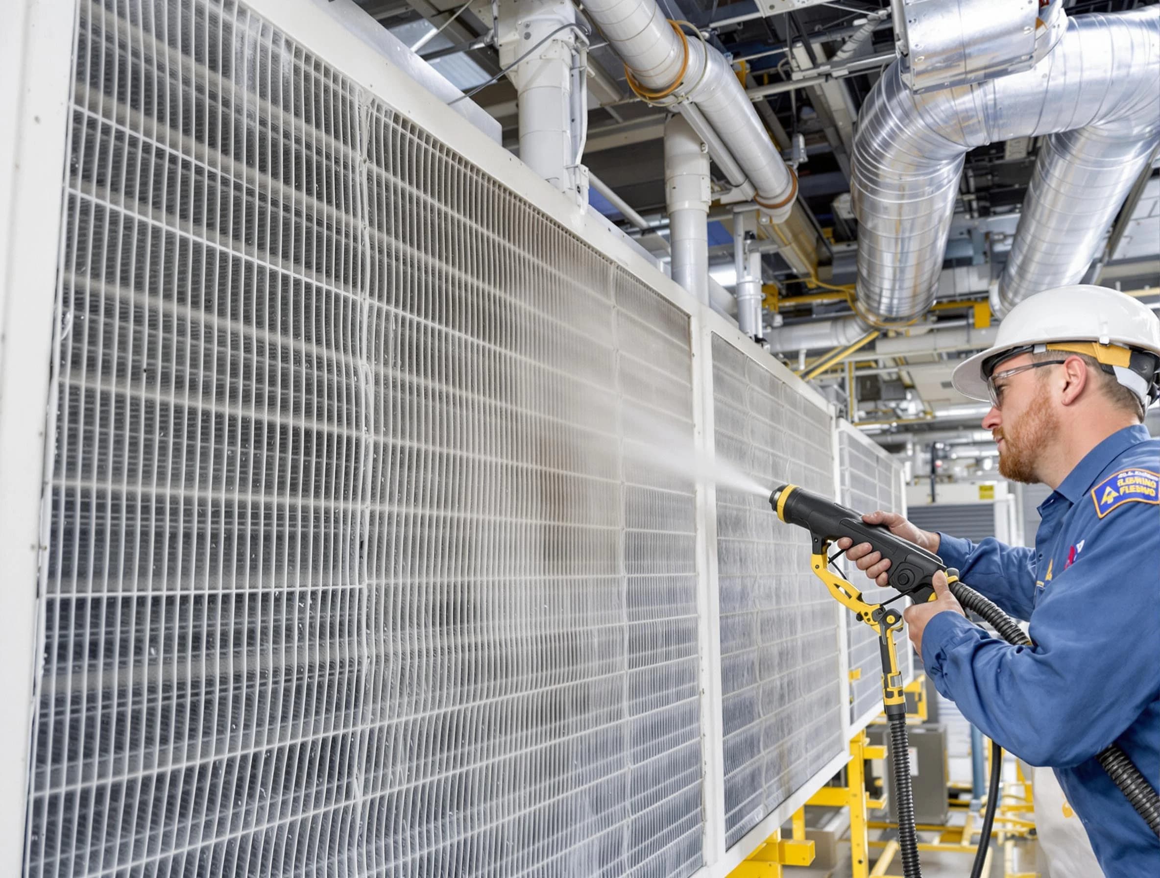 Professional commercial coil cleaning by Moore Air Duct Cleaning in Moore