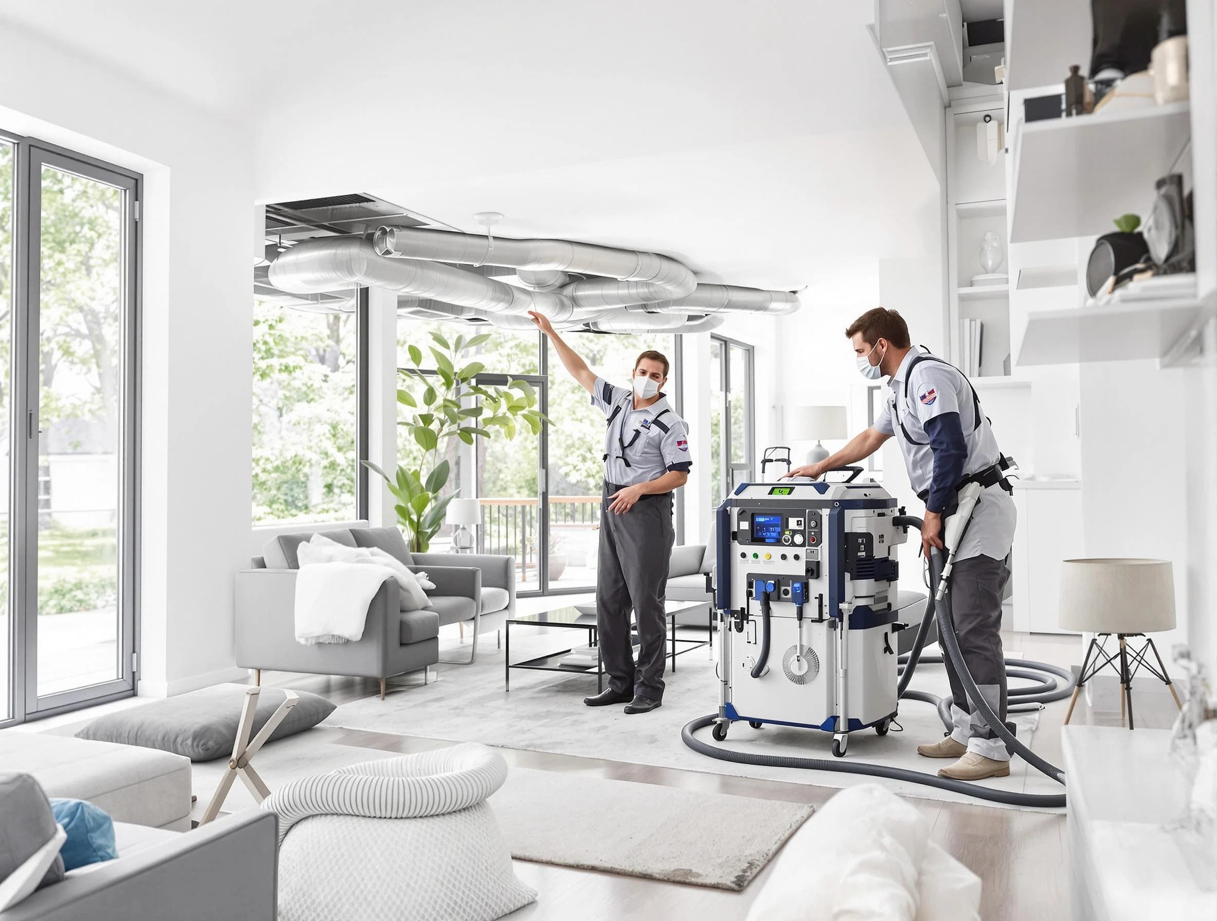 Moore Air Duct Cleaning professional conducting pure air duct cleaning with state-of-the-art equipment in Moore