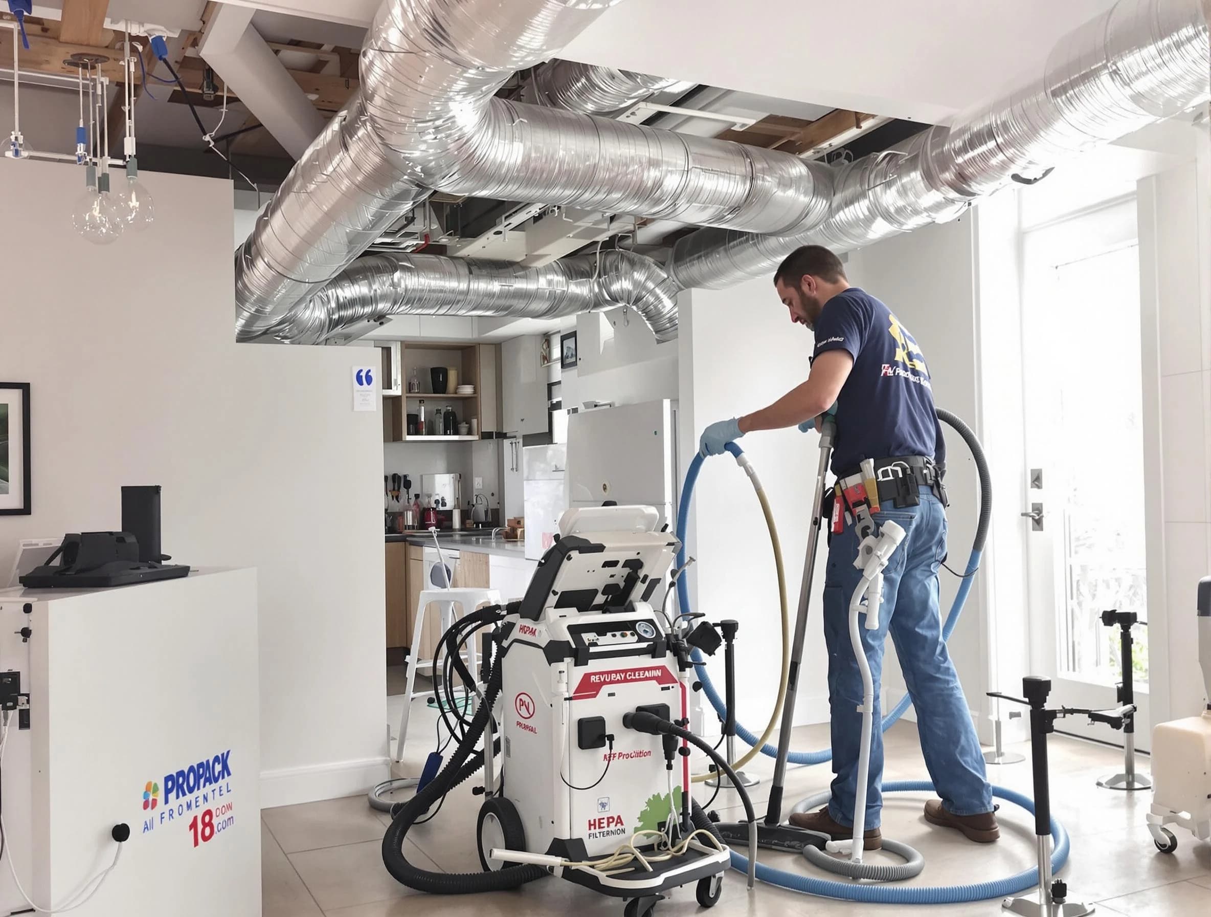 Moore Air Duct Cleaning technician performing advanced pure duct cleaning with specialized equipment in Moore
