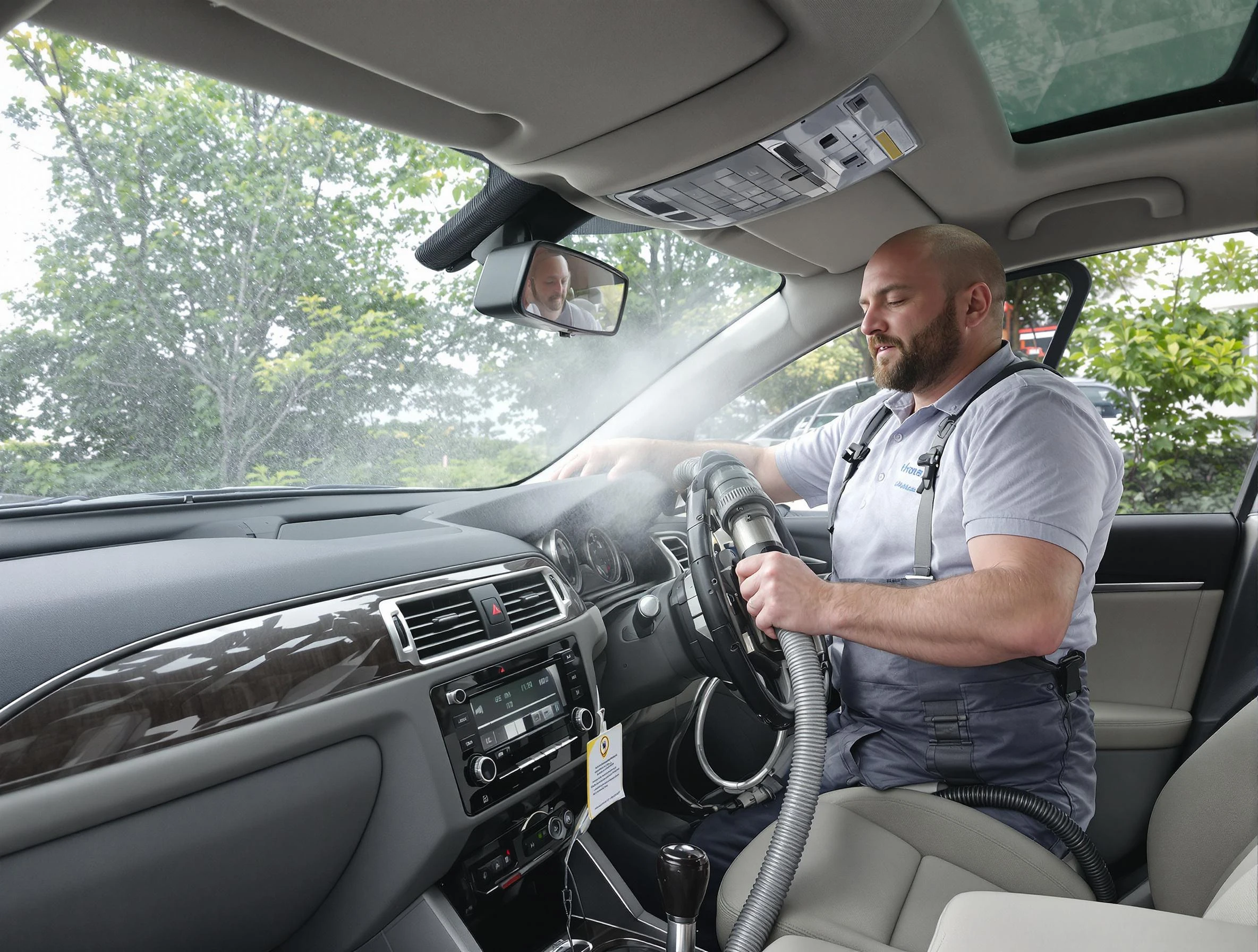 Moore Air Duct Cleaning specialist performing professional car duct cleaning in Moore